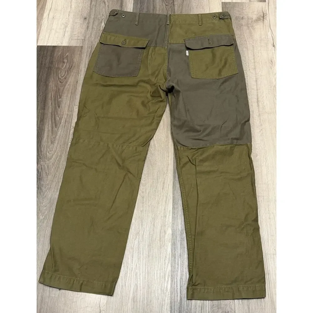 Levi’s Mens W38 L32 Olive Green Patchwork Utility Pants Workwear Carpenter